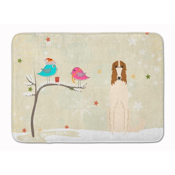 Carolines Treasures Christmas Presents Friends Borzoi Machine Washable Memory Foam Mat BB2495RUG - main